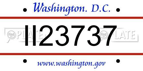 II23737 District Of Columbia License Plate