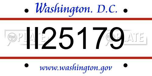 II25179 District Of Columbia License Plate