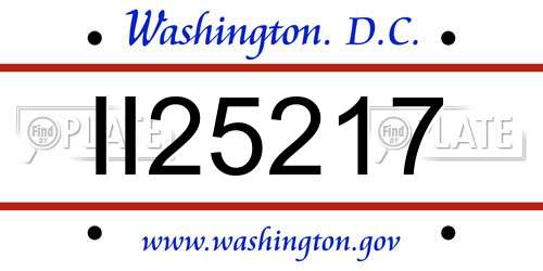 II25217 District Of Columbia License Plate