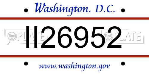 II26952 District Of Columbia License Plate