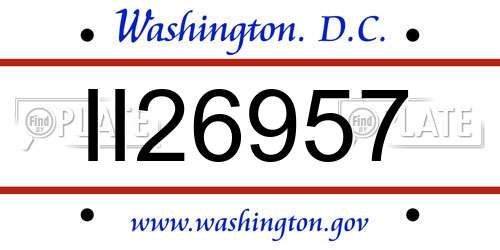 II26957 District Of Columbia License Plate