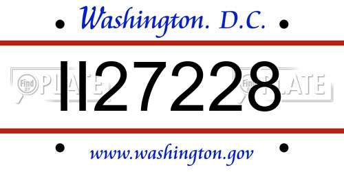 II27228 District Of Columbia License Plate