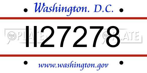 II27278 District Of Columbia License Plate