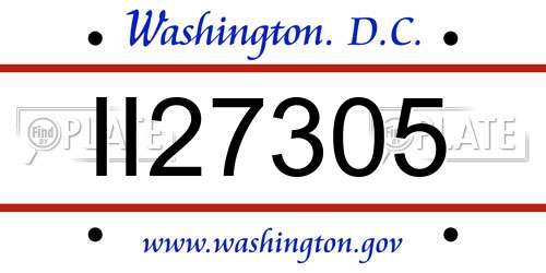 II27305 District Of Columbia License Plate