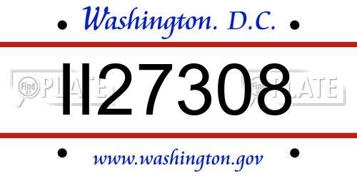 II27308 District Of Columbia License Plate