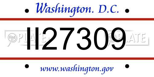 II27309 District Of Columbia License Plate