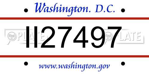 II27497 District Of Columbia License Plate