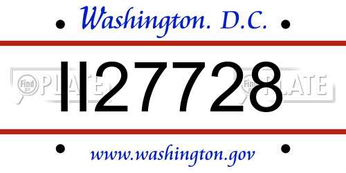 II27728 District Of Columbia License Plate