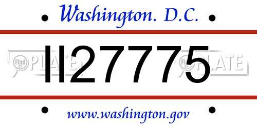 II27775 District Of Columbia License Plate