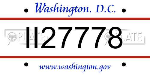 II27778 District Of Columbia License Plate