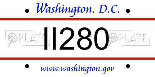 II280 District Of Columbia License Plate