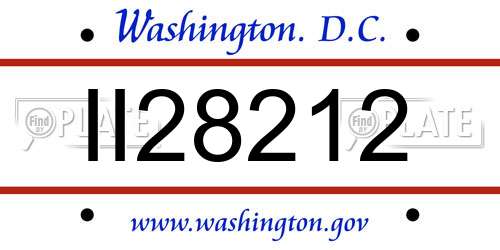 II28212 District Of Columbia License Plate