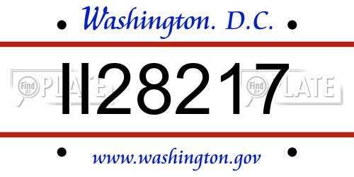 II28217 District Of Columbia License Plate