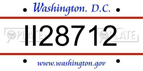 II28712 District Of Columbia License Plate