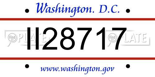 II28717 District Of Columbia License Plate