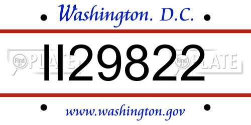 II29822 District Of Columbia License Plate