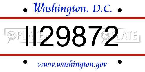II29872 District Of Columbia License Plate