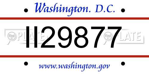II29877 District Of Columbia License Plate