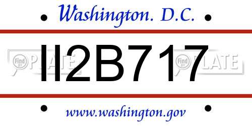 II2B717 District Of Columbia License Plate