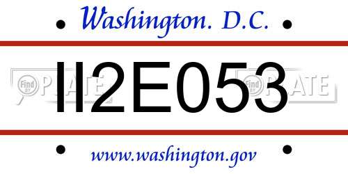 II2E053 District Of Columbia License Plate