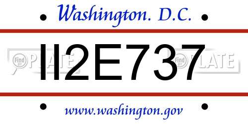 II2E737 District Of Columbia License Plate
