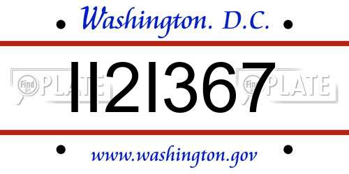 II2I367 District Of Columbia License Plate