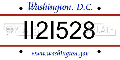 II2I528 District Of Columbia License Plate
