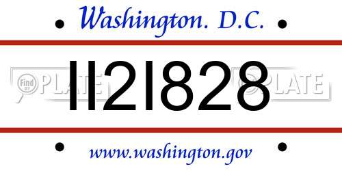 II2I828 District Of Columbia License Plate