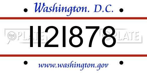 II2I878 District Of Columbia License Plate