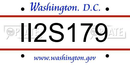 II2S179 District Of Columbia License Plate