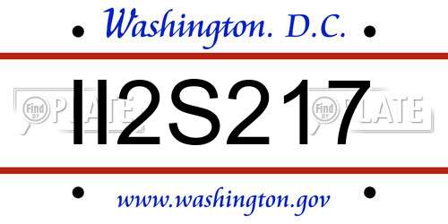 II2S217 District Of Columbia License Plate