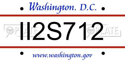 II2S712 District Of Columbia License Plate