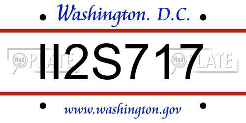 II2S717 District Of Columbia License Plate