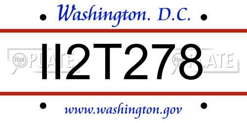 II2T278 District Of Columbia License Plate