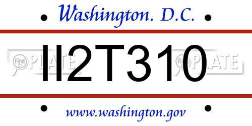 II2T310 District Of Columbia License Plate