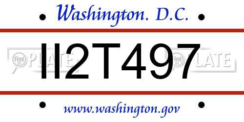 II2T497 District Of Columbia License Plate