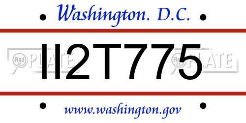 II2T775 District Of Columbia License Plate