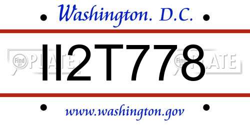 II2T778 District Of Columbia License Plate