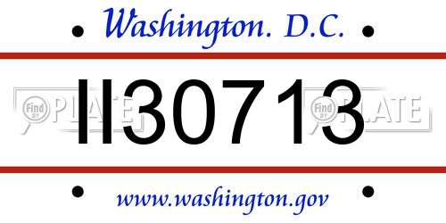 II30713 District Of Columbia License Plate
