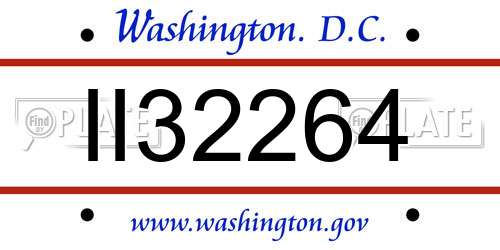 II32264 District Of Columbia License Plate