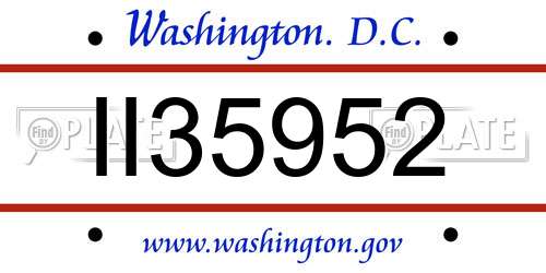 II35952 District Of Columbia License Plate