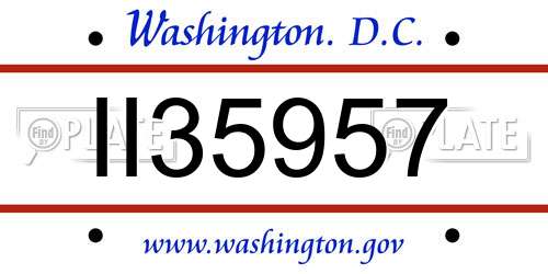 II35957 District Of Columbia License Plate