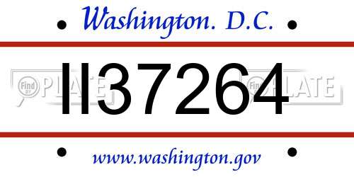 II37264 District Of Columbia License Plate
