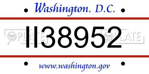 II38952 District Of Columbia License Plate