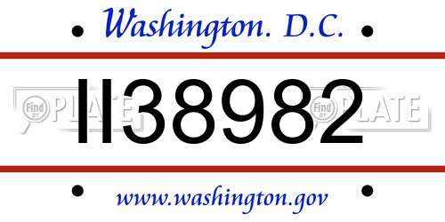 II38982 District Of Columbia License Plate