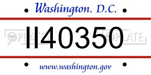 II40350 District Of Columbia License Plate