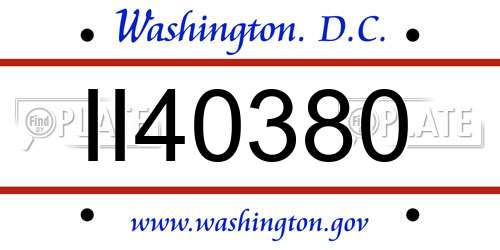 II40380 District Of Columbia License Plate