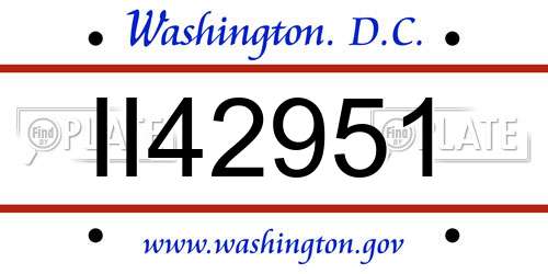 II42951 District Of Columbia License Plate