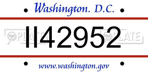 II42952 District Of Columbia License Plate