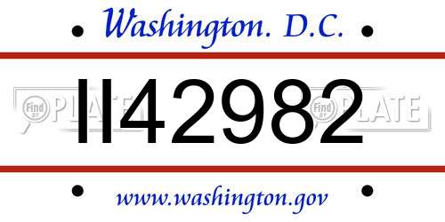 II42982 District Of Columbia License Plate